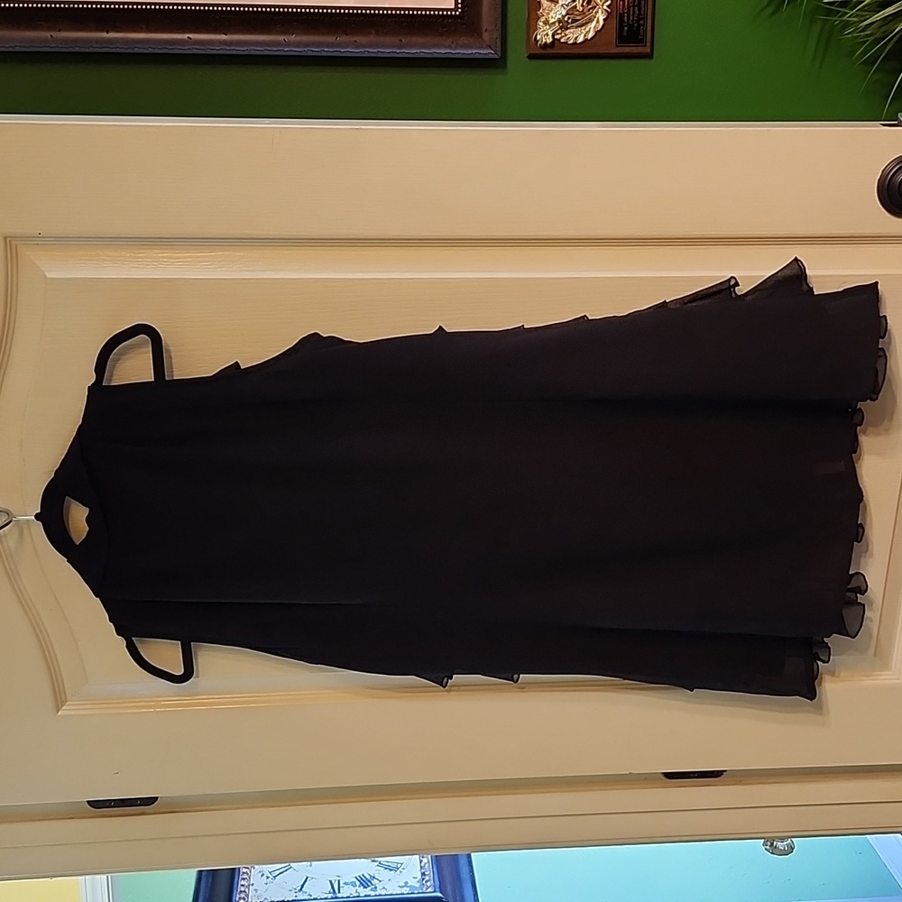 ASHRO BLACK SLEEVELESS RUFFLE DRESS - Picture 2 of 2